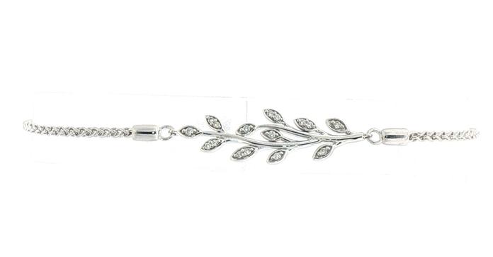 content/products/Diamond Vine Motif Bolo Chain Bracelet in Sterling Silver (0.11cts TWT)