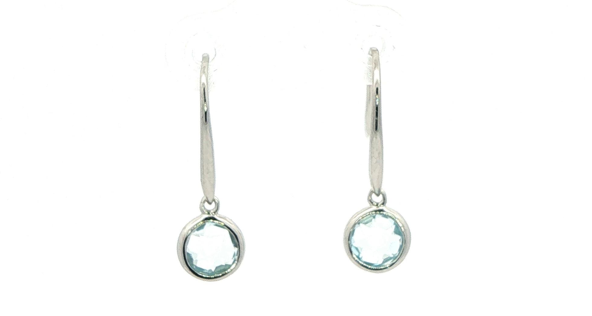 Blue Topaz Bezel Drop Earrings in Sterling Silver (2.01cts TWT)