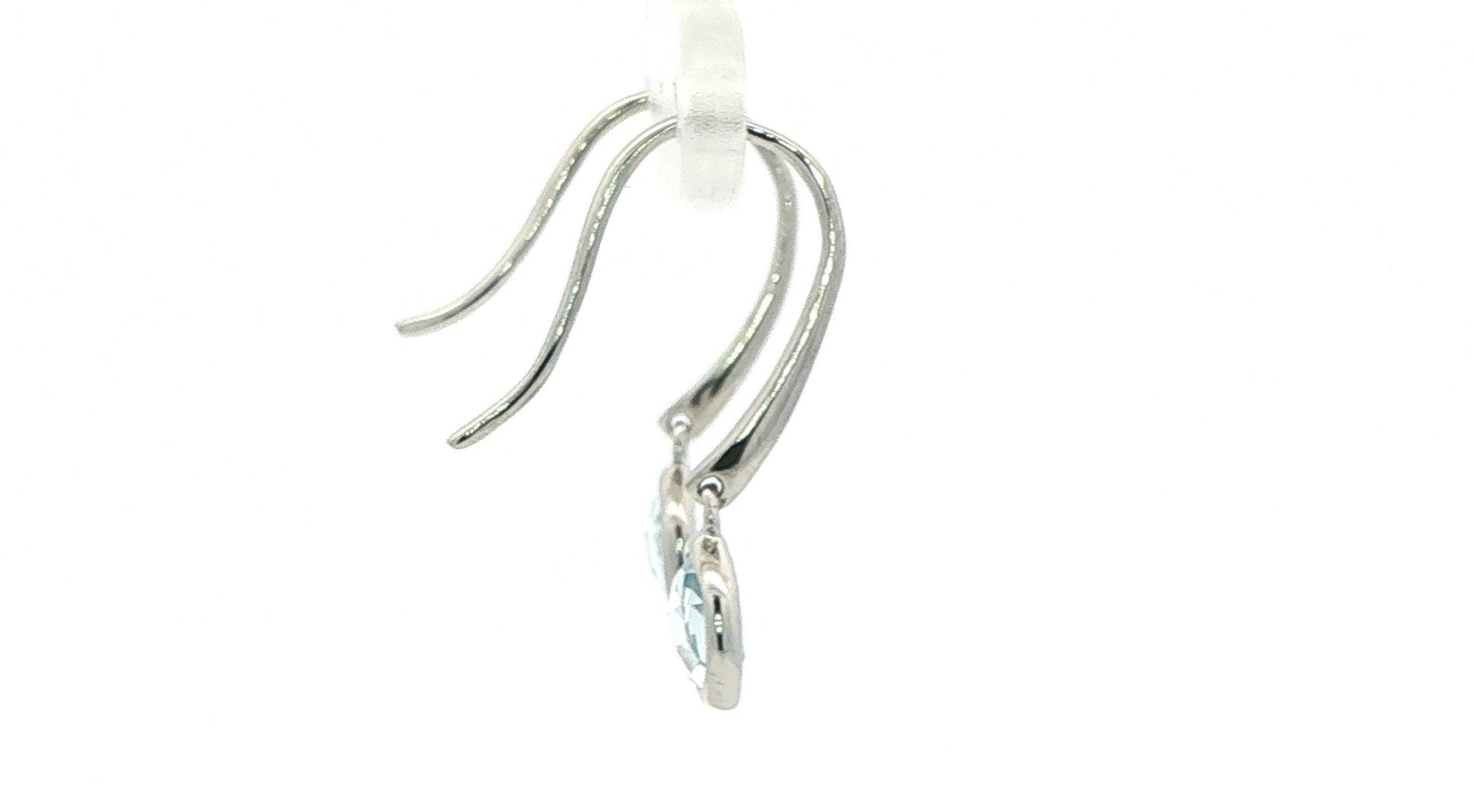 Blue Topaz Bezel Drop Earrings in Sterling Silver (2.01cts TWT) side