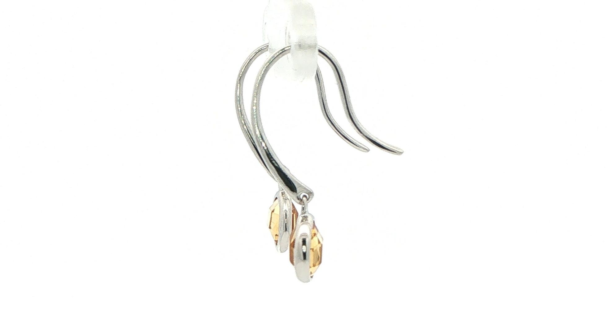 Citrine Bezel Drop Earrings in Sterling Silver (1.60cts TWT) side