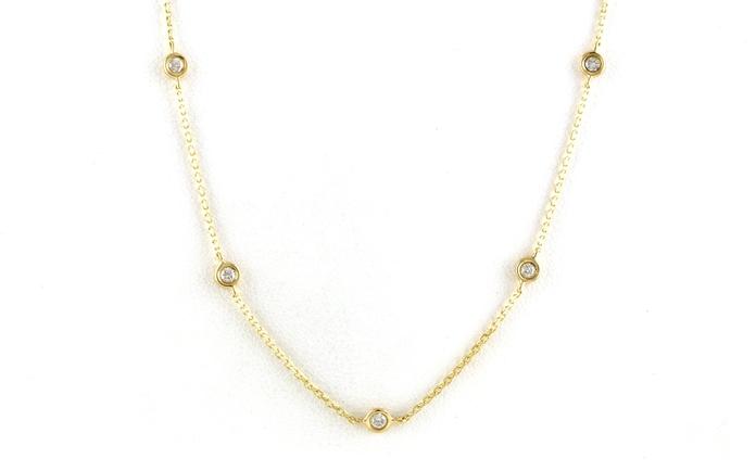 content/products/Bezel-set Diamond Station Necklace in Yellow Gold (0.23cts TWT)
