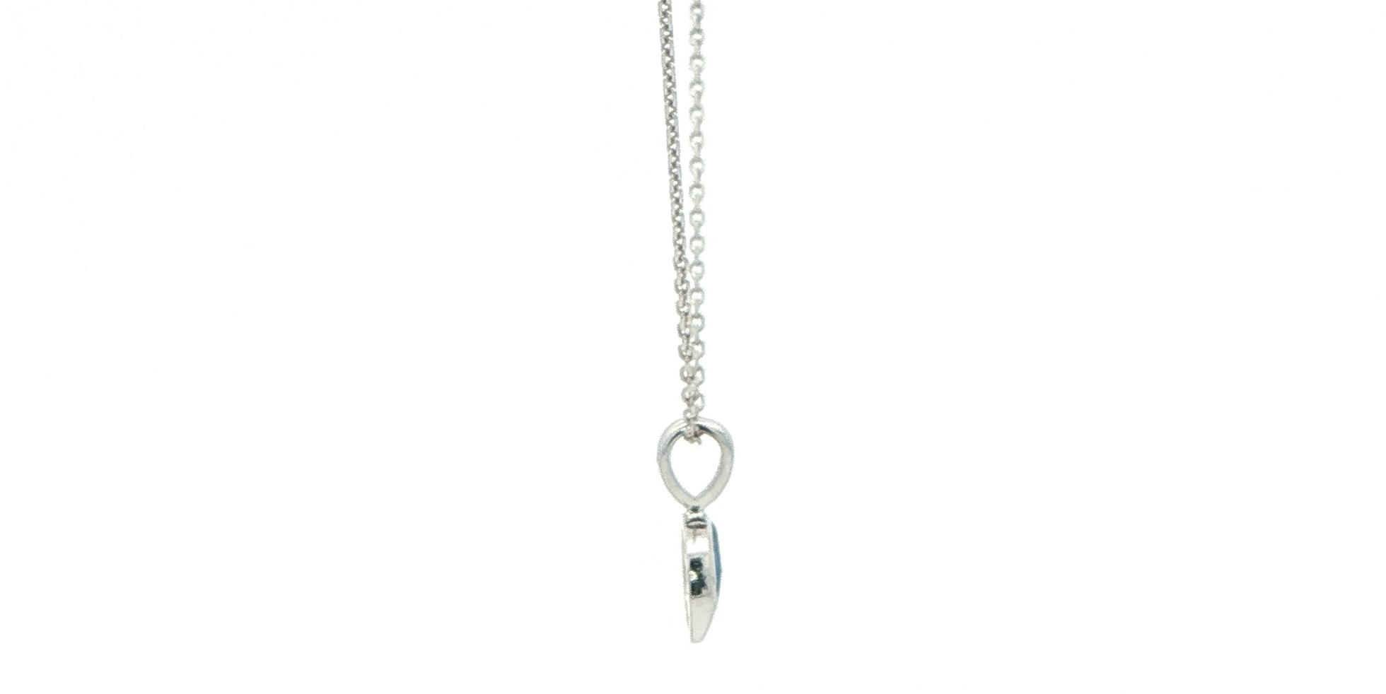 Raw Montana Yogo Sapphire Bezel Pendant Necklace in White Gold (0.40cts TWT) side