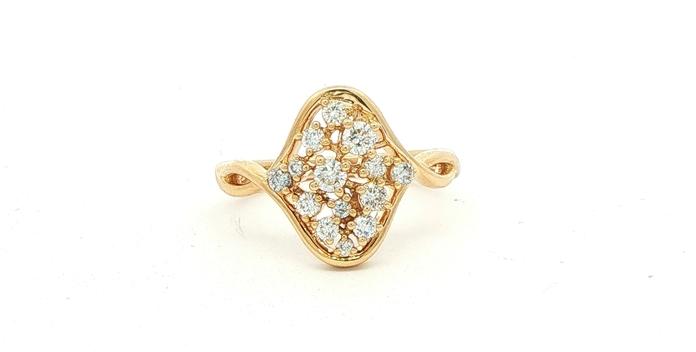content/products/Openwork Diamond Cocktail Ring with Woven Shank in Yellow Gold (0.46cts TWT)
