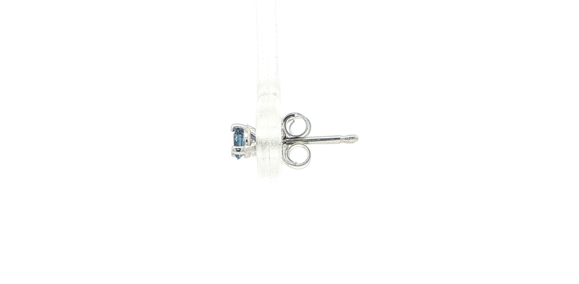 Montana Yogo Sapphire Stud Earrings in 3-Prong Martini Settings in White Gold (0.25cts TWT) side