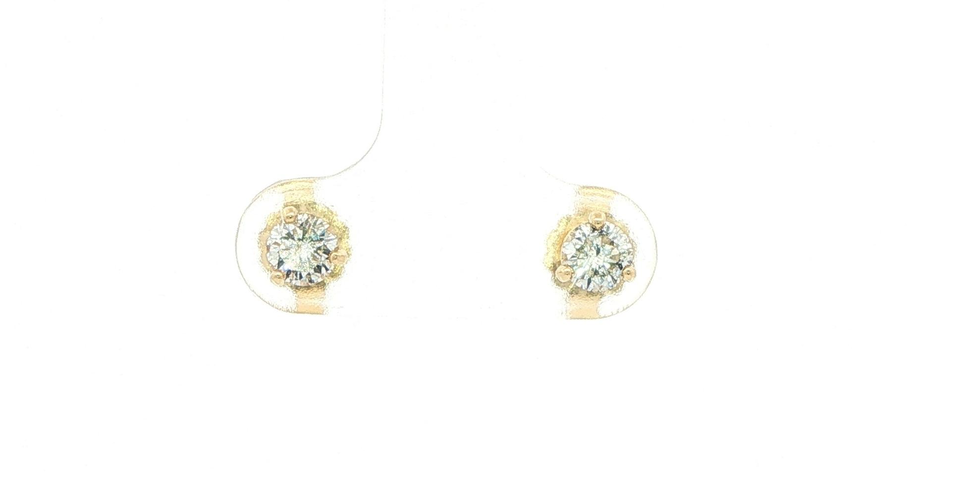 Diamond Stud Earrings in 3-Prong Martini Settings in Yellow Gold (0.56cts TWT)