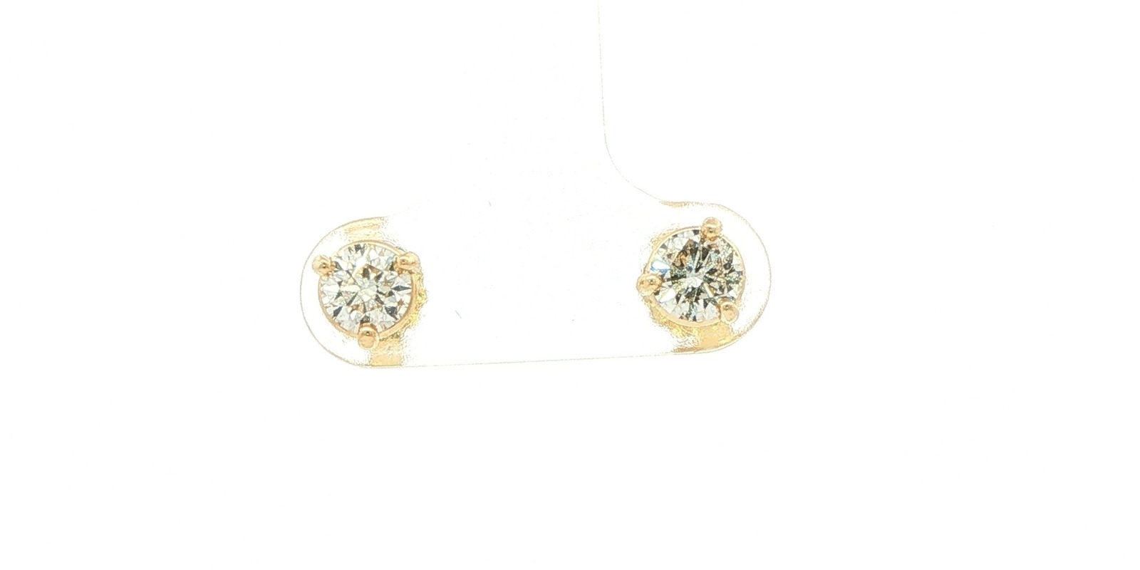 Round Diamond Stud Earrings in 3-Prong Martini Settings in Yellow Gold (80cts TWT)