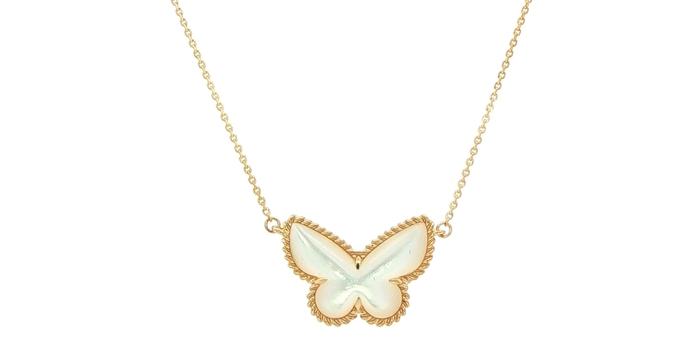 content/products/Carved Butterfly Mother of Pearl Necklace in Yellow Gold