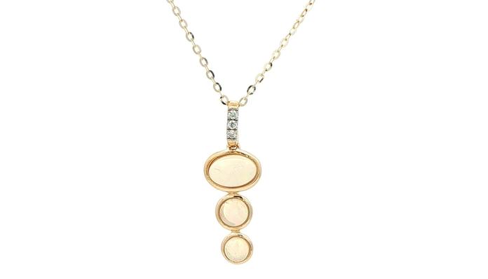 content/products/Three-Stone Bezel-set Opal Drop Pendant Necklace with Diamond Bail in Yellow Gold
