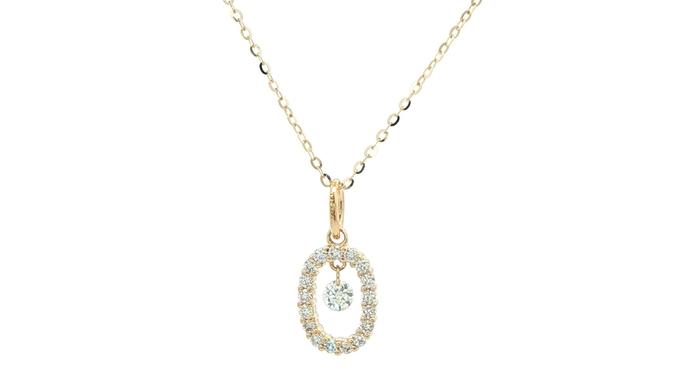 content/products/Oval Halo Pendant Necklace with Dangling Diamond in Yellow Gold (0.26cts TWT)