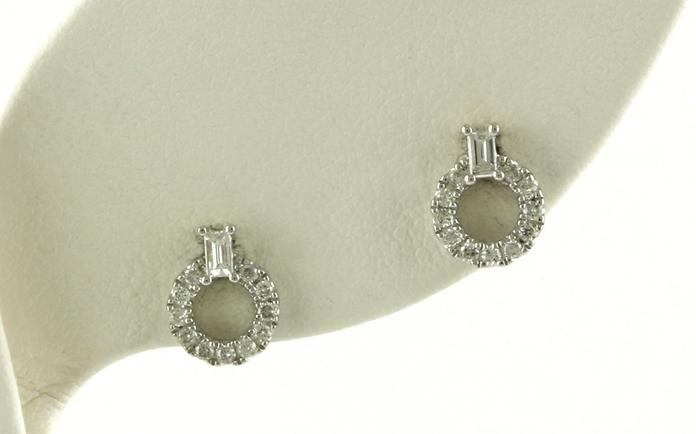 content/products/Circle with Baguette Accent Diamond Stud Earrings in White Gold (0.23cts TWT)