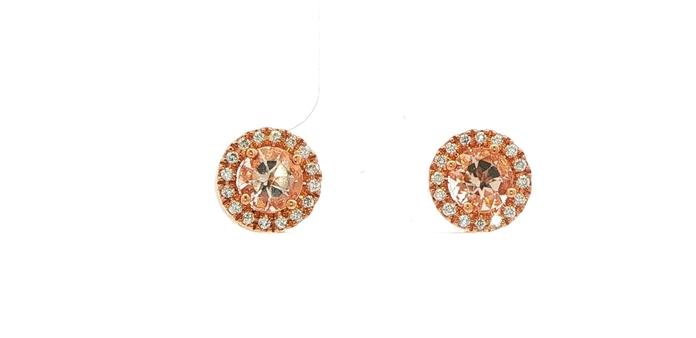 content/products/Morganite and Diamond Halo Stud Earrings in Rose Gold (1.02cts TWT)