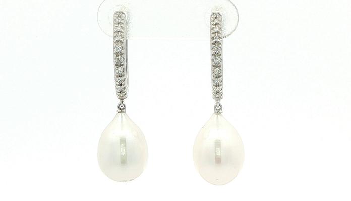 content/products/Pearl Drop Earrings with Diamond Accents in White Gold 