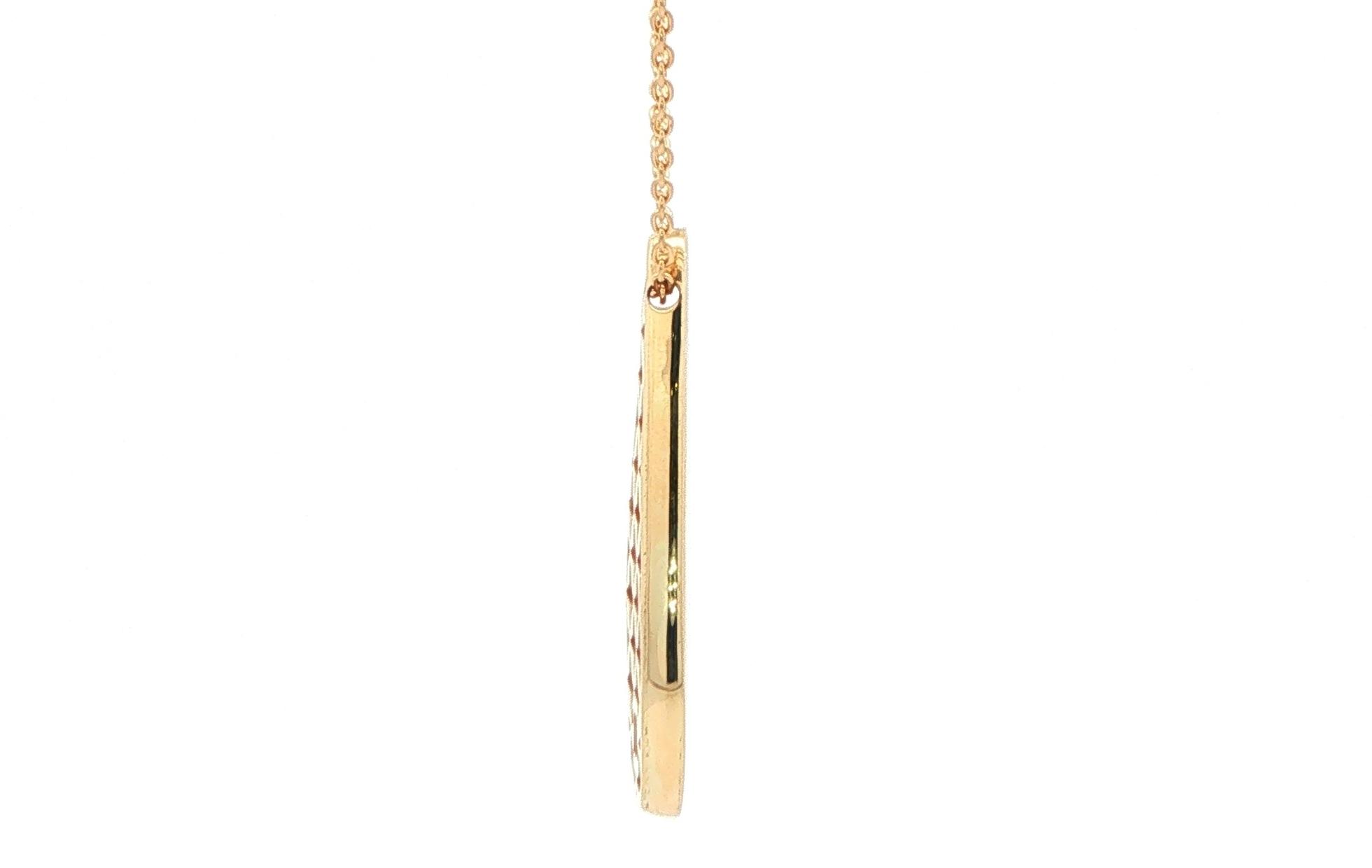 Polished Teardrop Pendant Necklace in Yellow Gold side