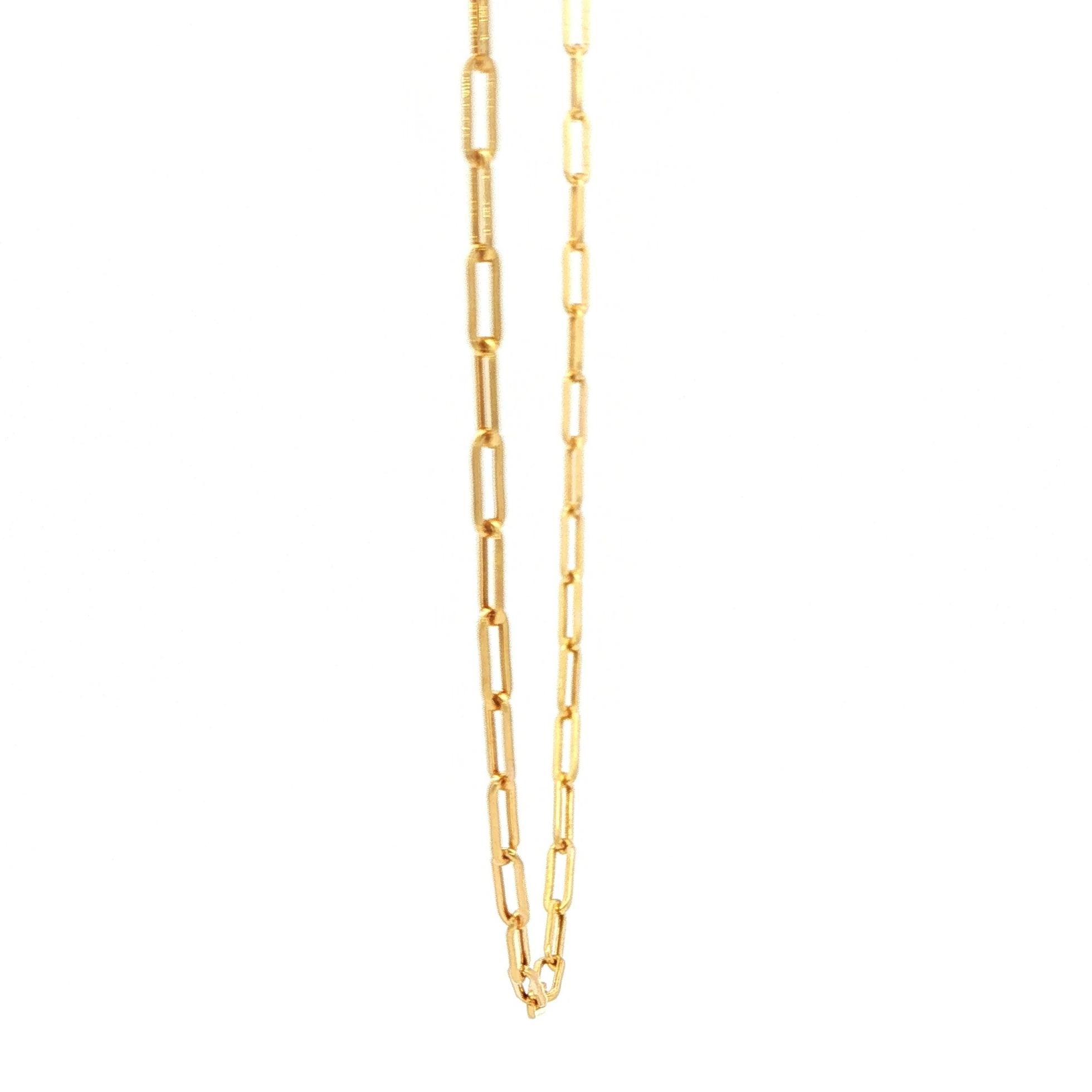 Paperclip Link Chain Necklace in Yellow Gold side