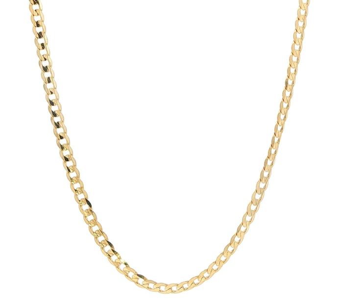 content/products/Cuban Chain Necklace with Diamond-cut Texture in Yellow Gold