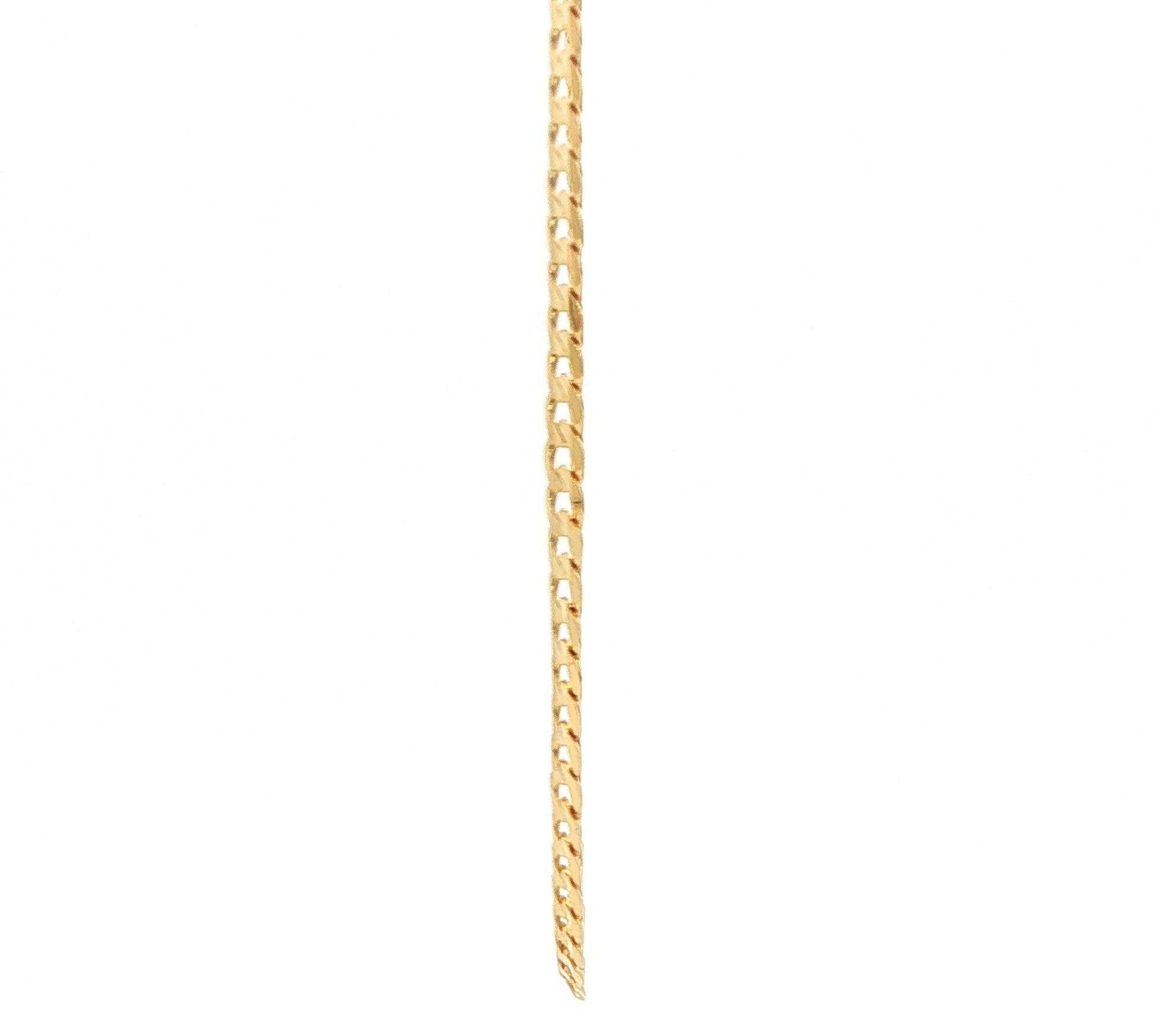 Cuban Chain Necklace with Diamond-cut Texture in Yellow Gold side