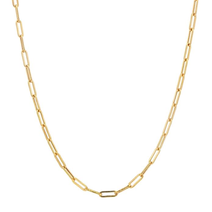 content/products/Paperclip Link Chain Necklace in Yellow Gold
