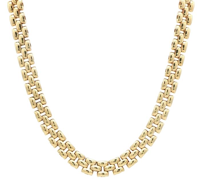 content/products/Interlocking Panther Link Chain Necklace in Yellow Gold