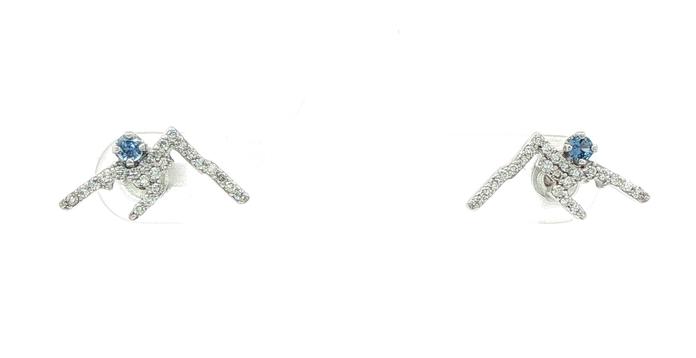 content/products/Mountain Ridgeline White Gold Stud Earrings with Pave Diamonds and Montana Yogo Sapphire (0.37cts TWT)
