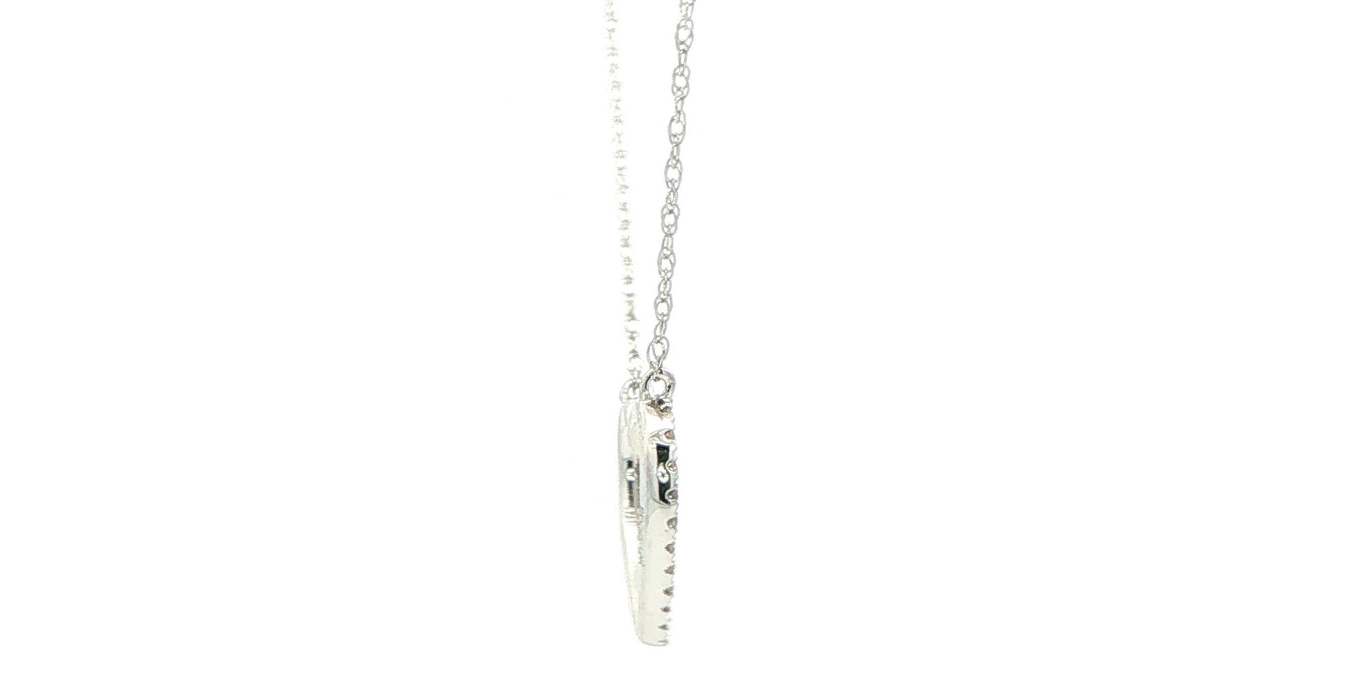 Open Heart Diamond Necklace in White Gold (0.10cts TWT) side
