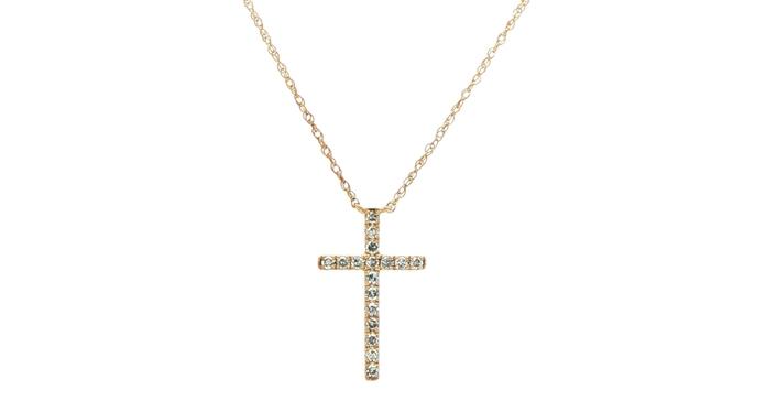 content/products/Diamond Cross Pendant Necklace in Yellow Gold (0.10cts TWT)