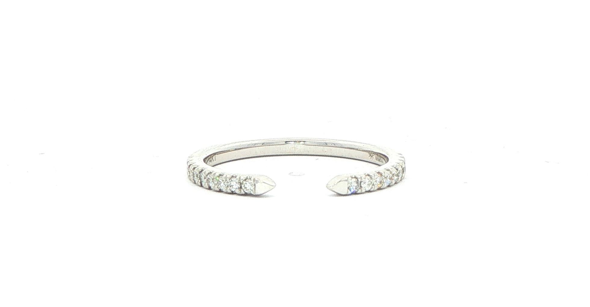 Open Diamond Stackable Wedding Band in White Gold