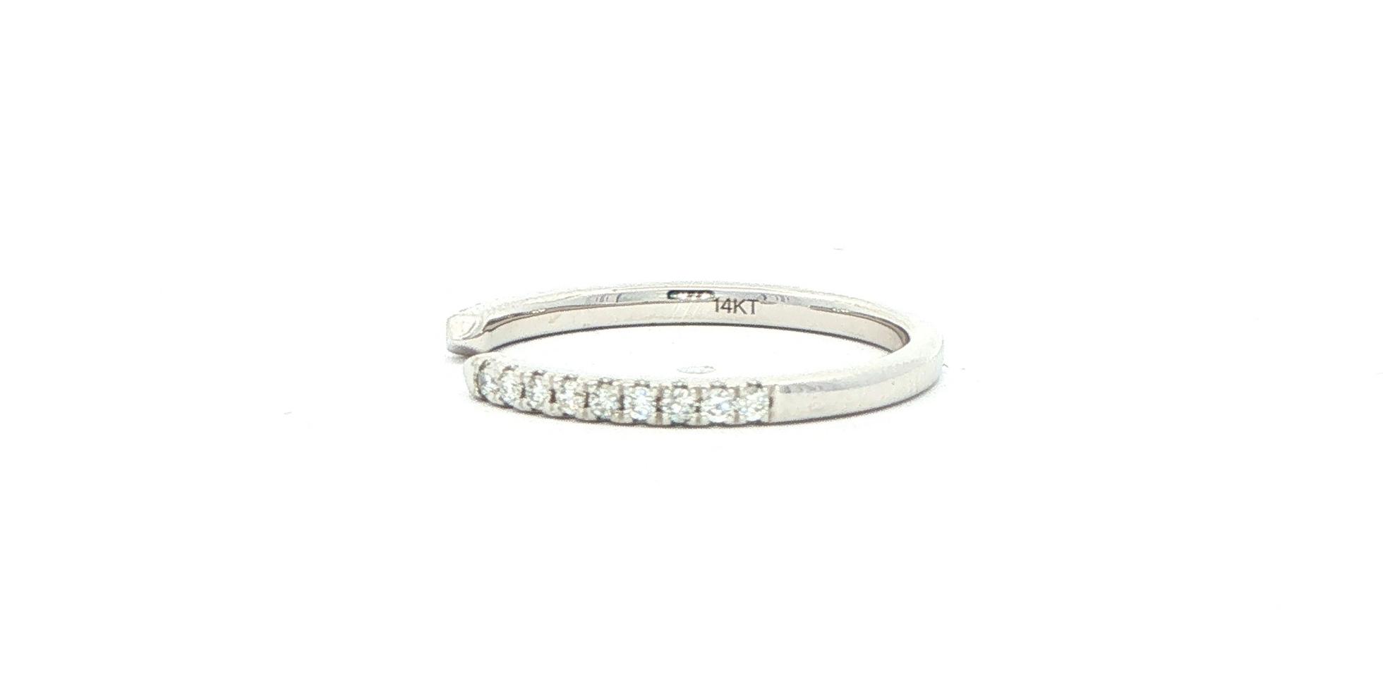 Open Diamond Stackable Wedding Band in White Gold side