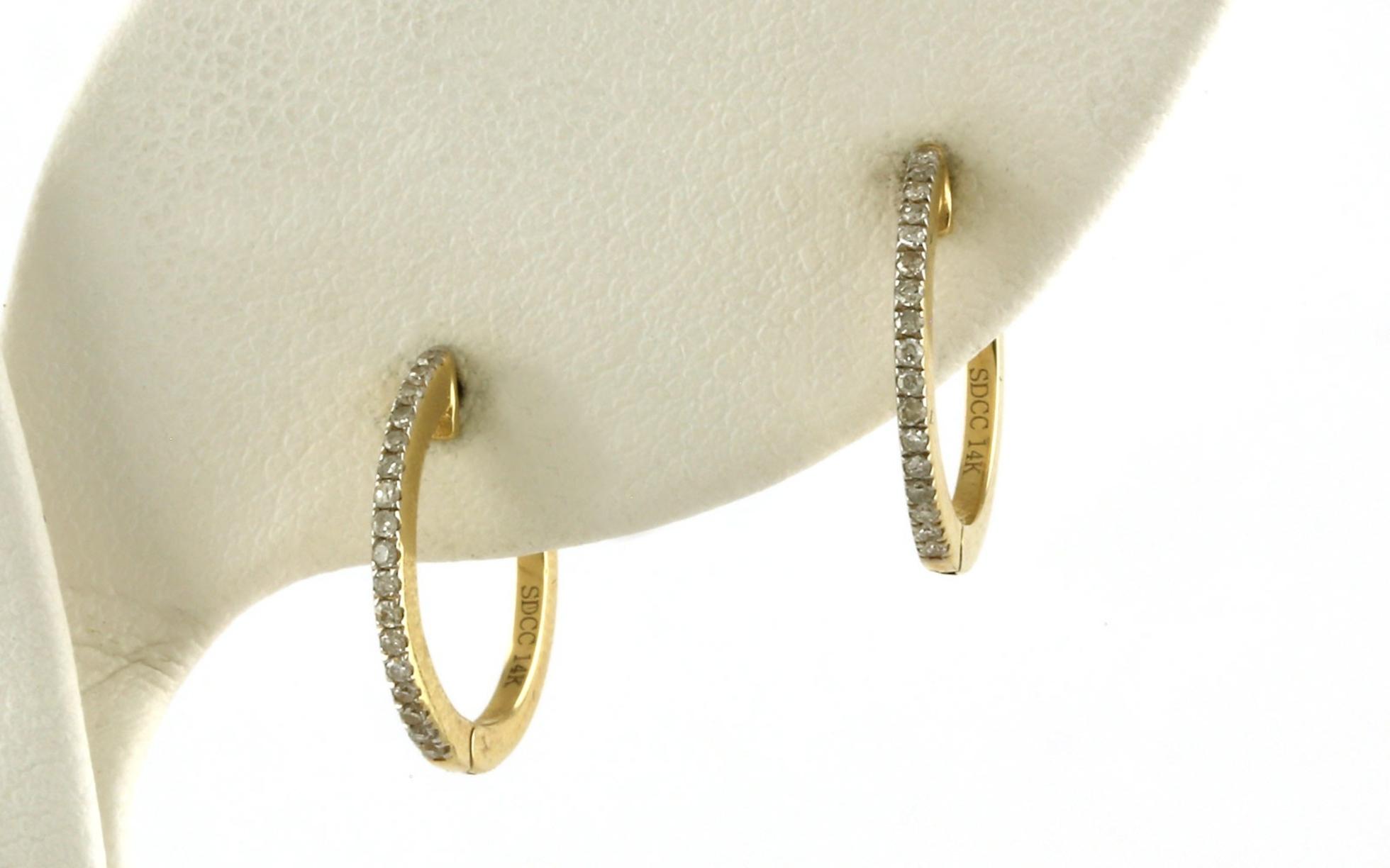 Petite Diamond Huggie Earrings in Yellow Gold (0.10cts TWT)