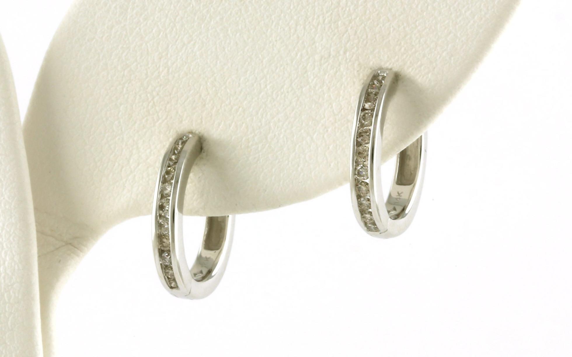 Petite Diamond Channel-Set Earrings in White Gold (0.25cts TWT)