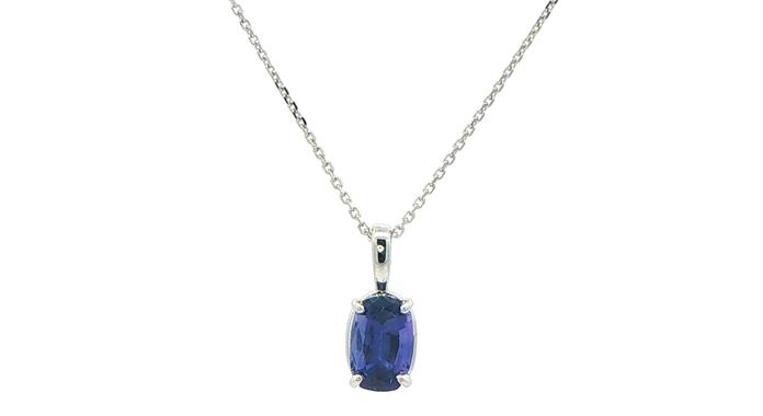 content/products/Royal Purple Sapphire Oval Pendant Necklace in White Gold (1.17ct)