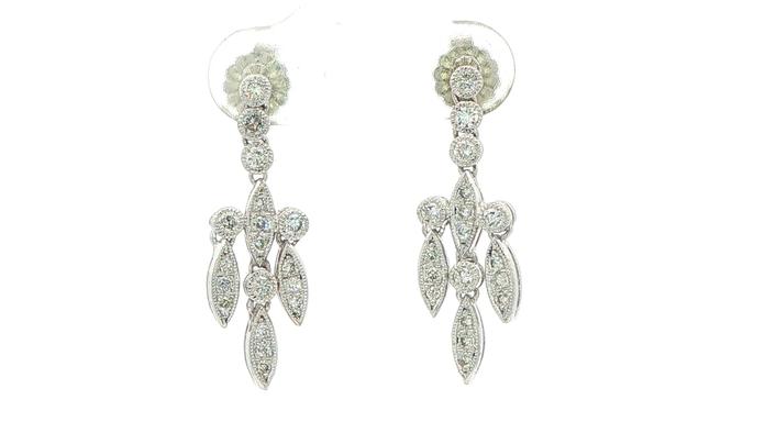 content/products/Estate Piece: Diamond Chandelier Drop Earrings in White Gold (0.50cts TWT)