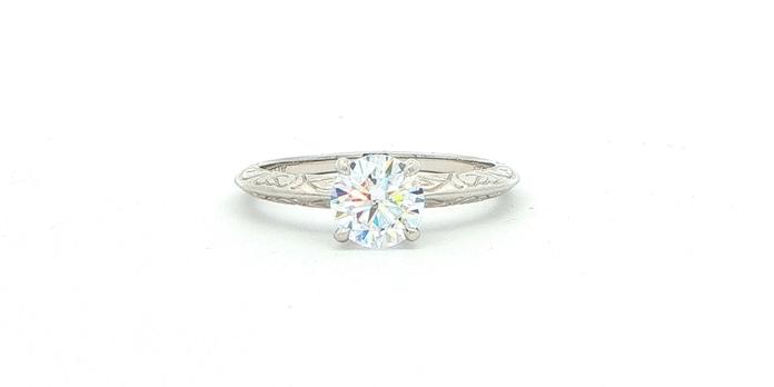 content/products/Engraved Knife Edge Solitaire Engagement Ring Mounting in White Gold