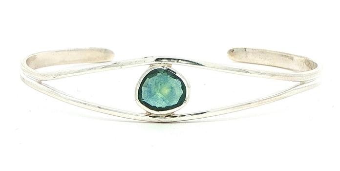 content/products/Bezel-Set Rose-cut Montana Sapphire Split Cuff Bangle in Sterling Silver (2.03cts TWT)