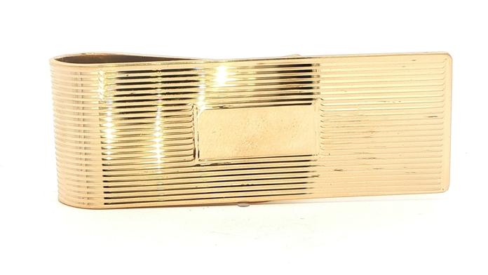 content/products/Estate Piece: Tiffany & Co. Textured Money Clip with Engraving Plate in Yellow Gold