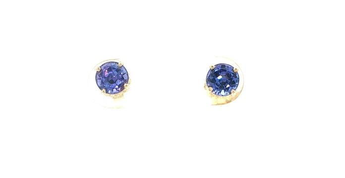 content/products/Estate Piece: Round Tanzanite Stud Earrings in Yellow Gold (1.00cts TWT)