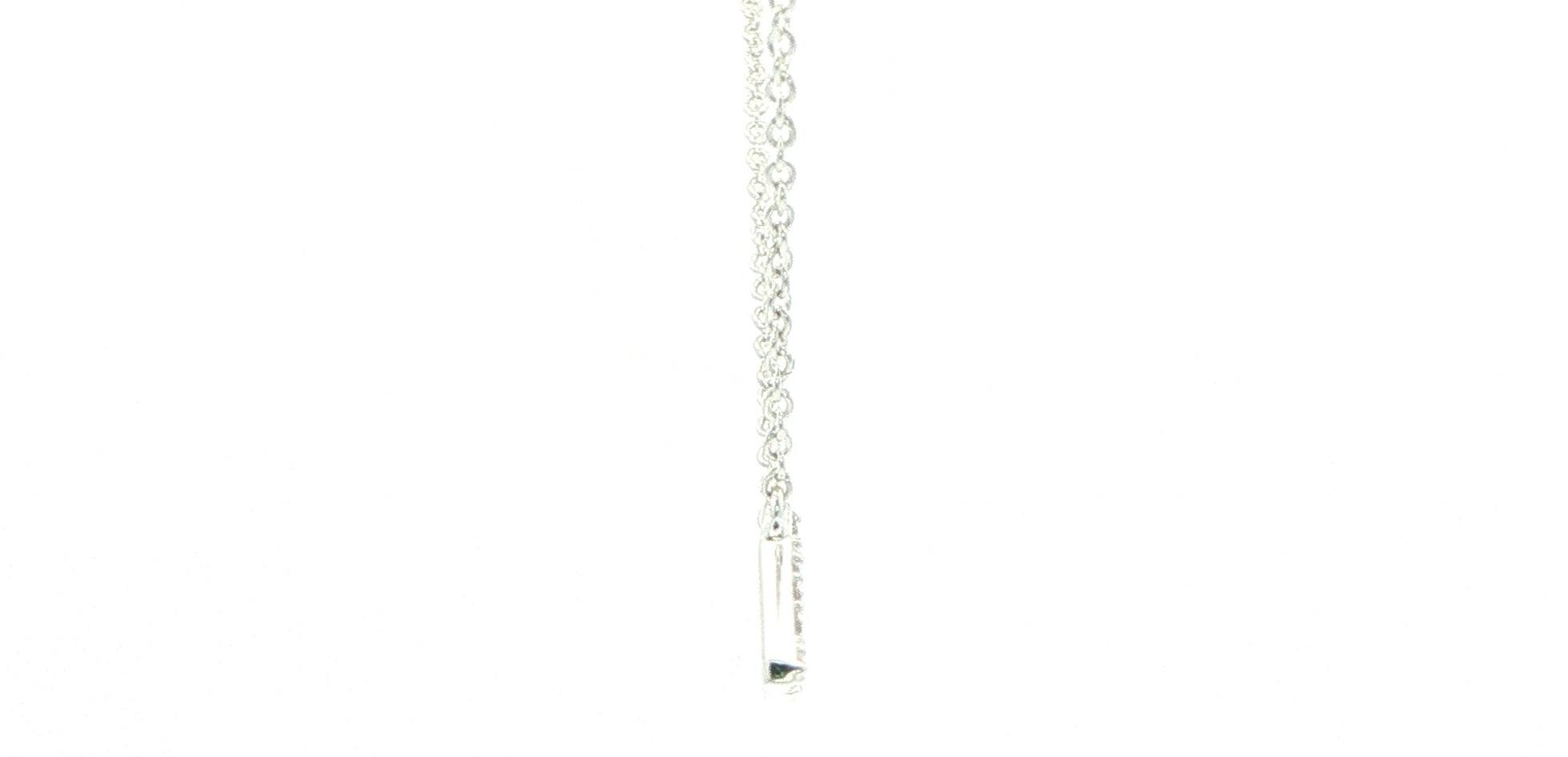 Diamond Mountain Range Charm Necklace in White Gold (0.18cts TWT) side