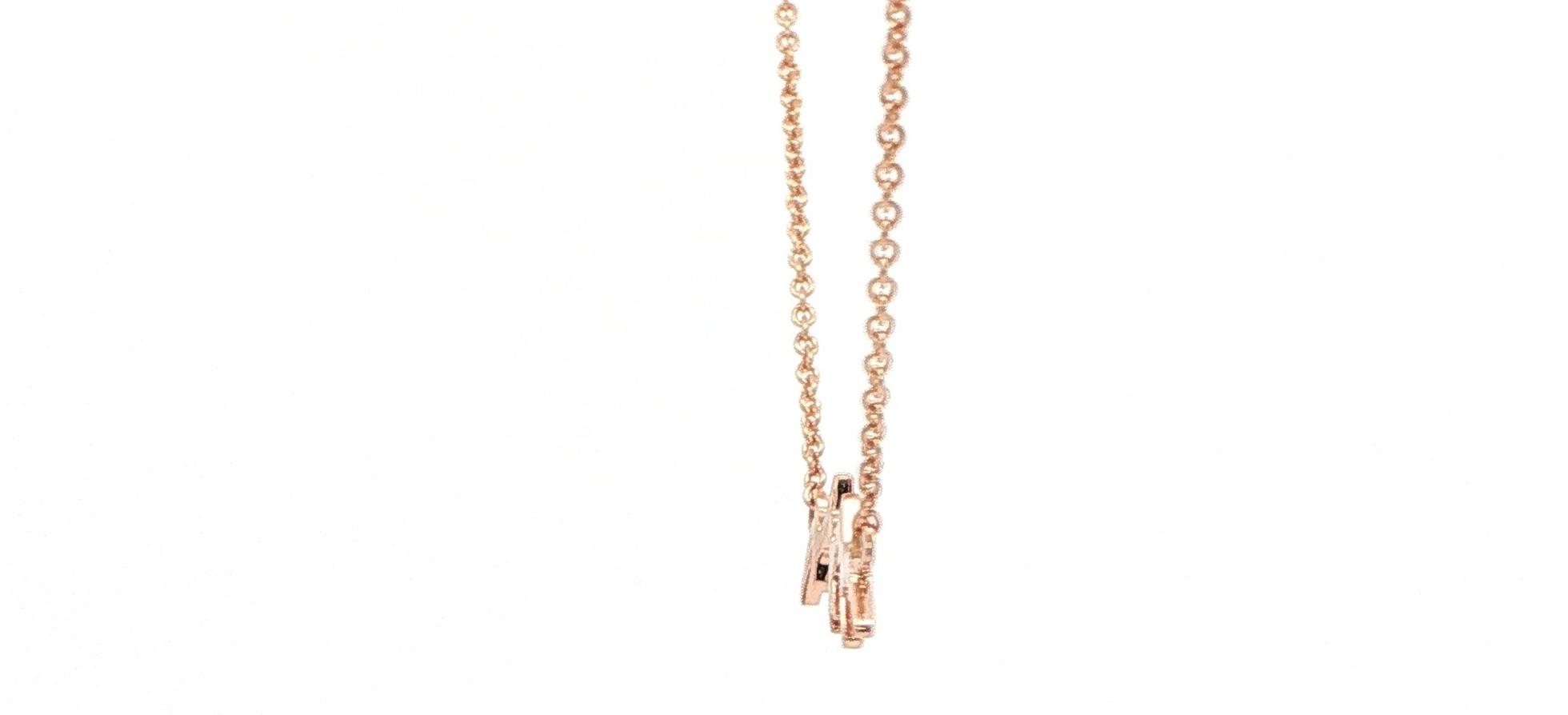 Textured Mountain Range Charm Necklace in Rose Gold side