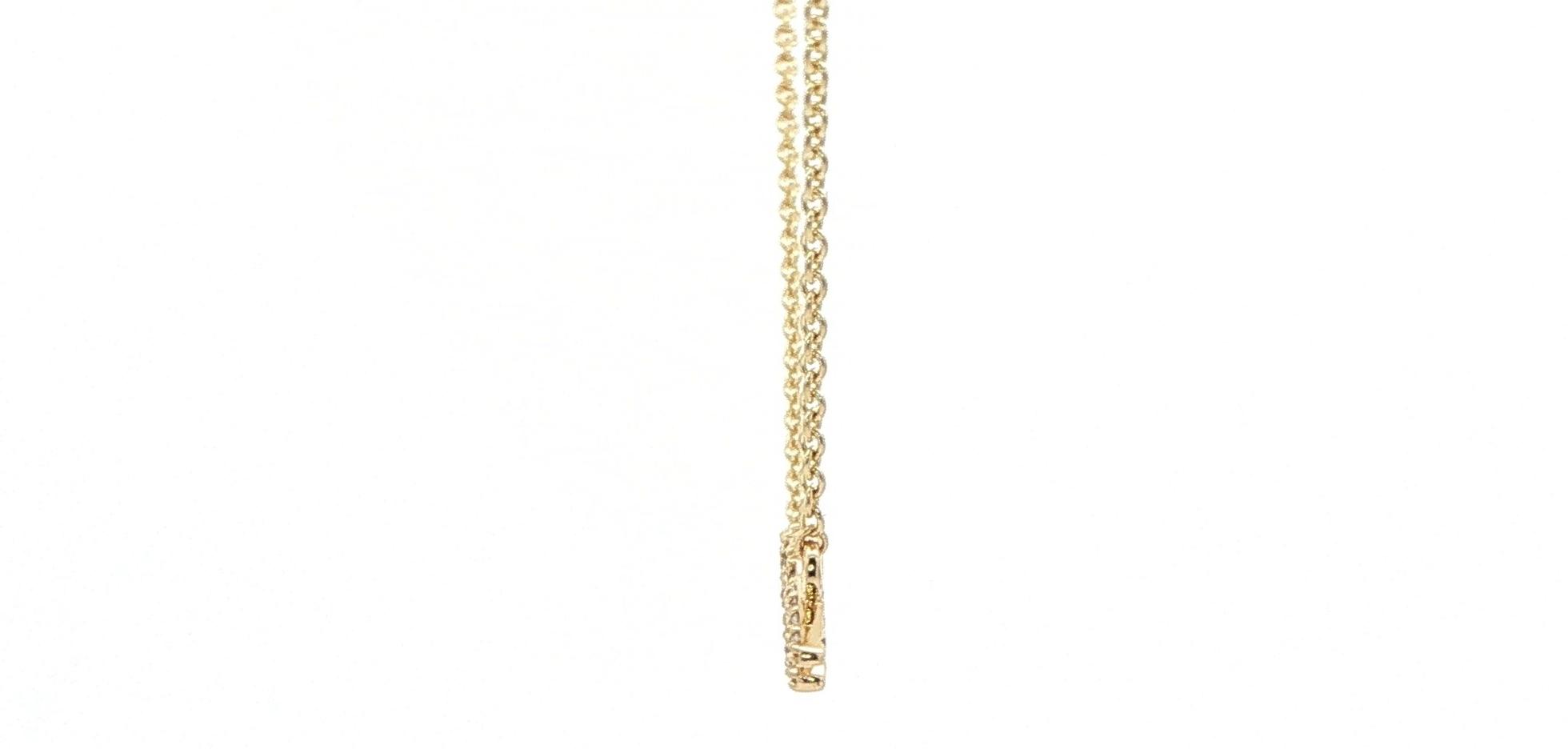 Diamond Pave Mountain Range Necklace in Yellow Gold (0.17cts TWT) side