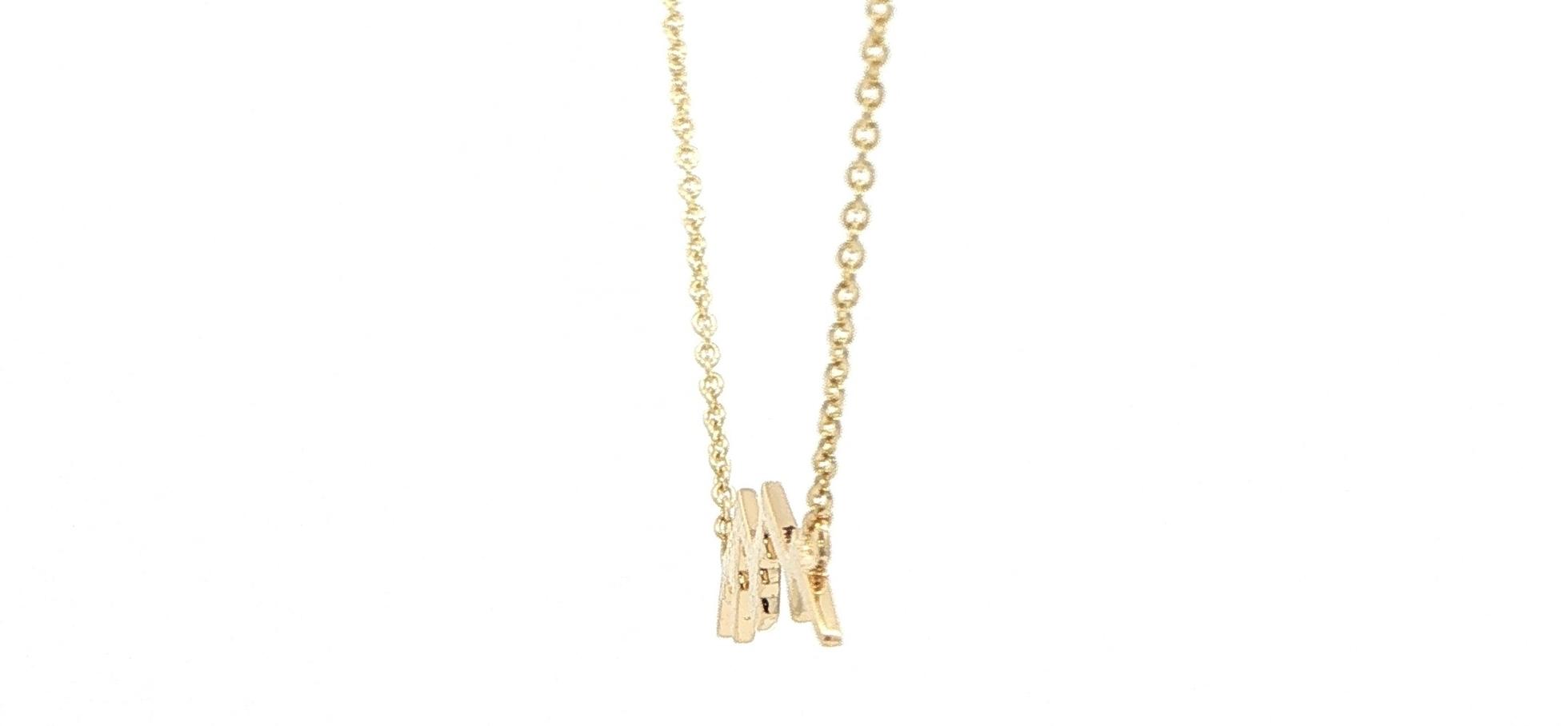 Textured Mountain Range Pendant Necklace in Yellow Gold side