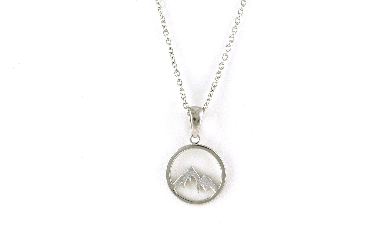 Small Circle Jagged Mountain Necklace in Sterling Silver