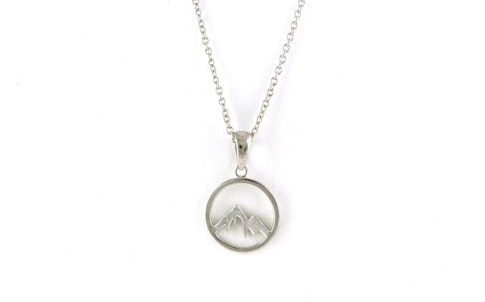 content/products/Small Circle Jagged Mountain Necklace in Sterling Silver