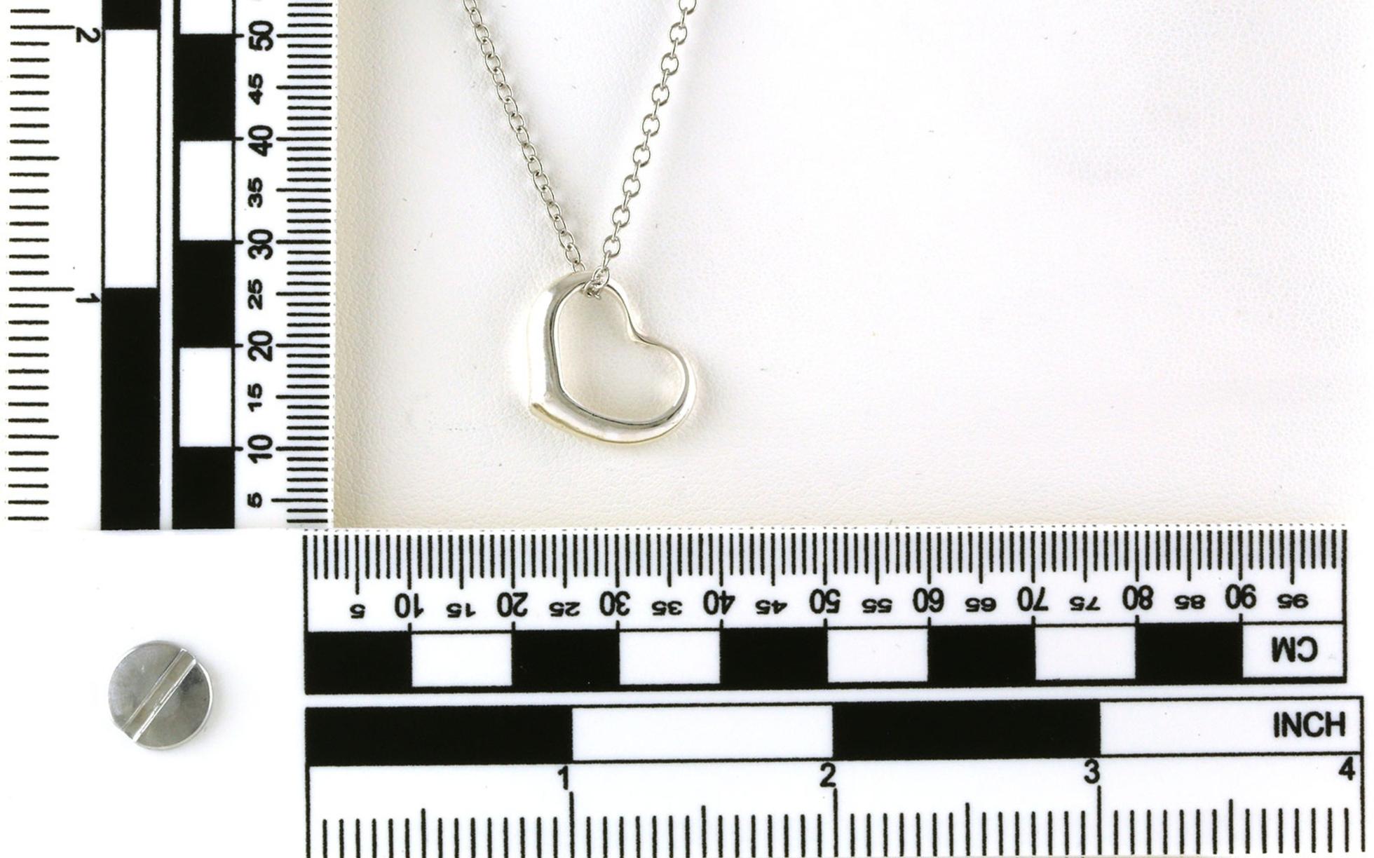 Open Heart-Shaped Necklace in Sterling Silver scale