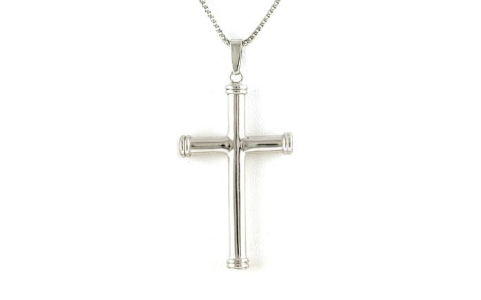 content/products/Large Hollow Rounded Cross Necklace in Sterling Silver