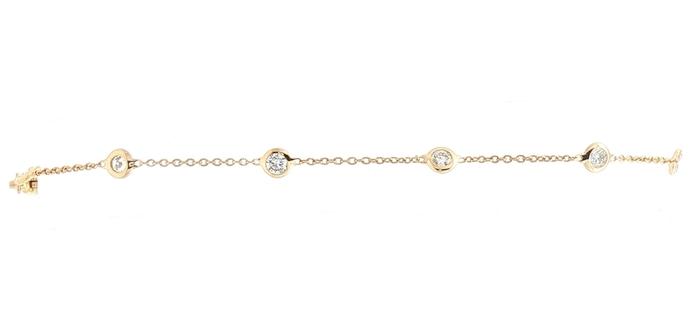 content/products/9-Stone By-the-Yard Diamond Station Bracelet in Yellow Gold (0.50cts TWT)