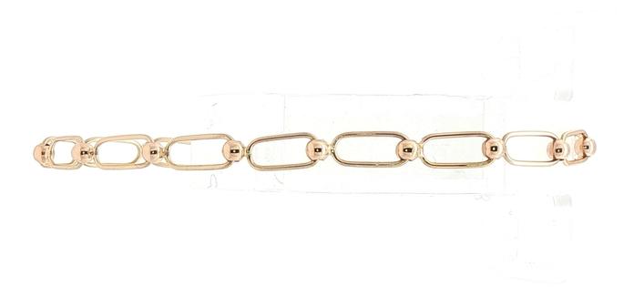 content/products/Estate Piece: Beaded Paperclip Chain Bracelet in Yellow Gold