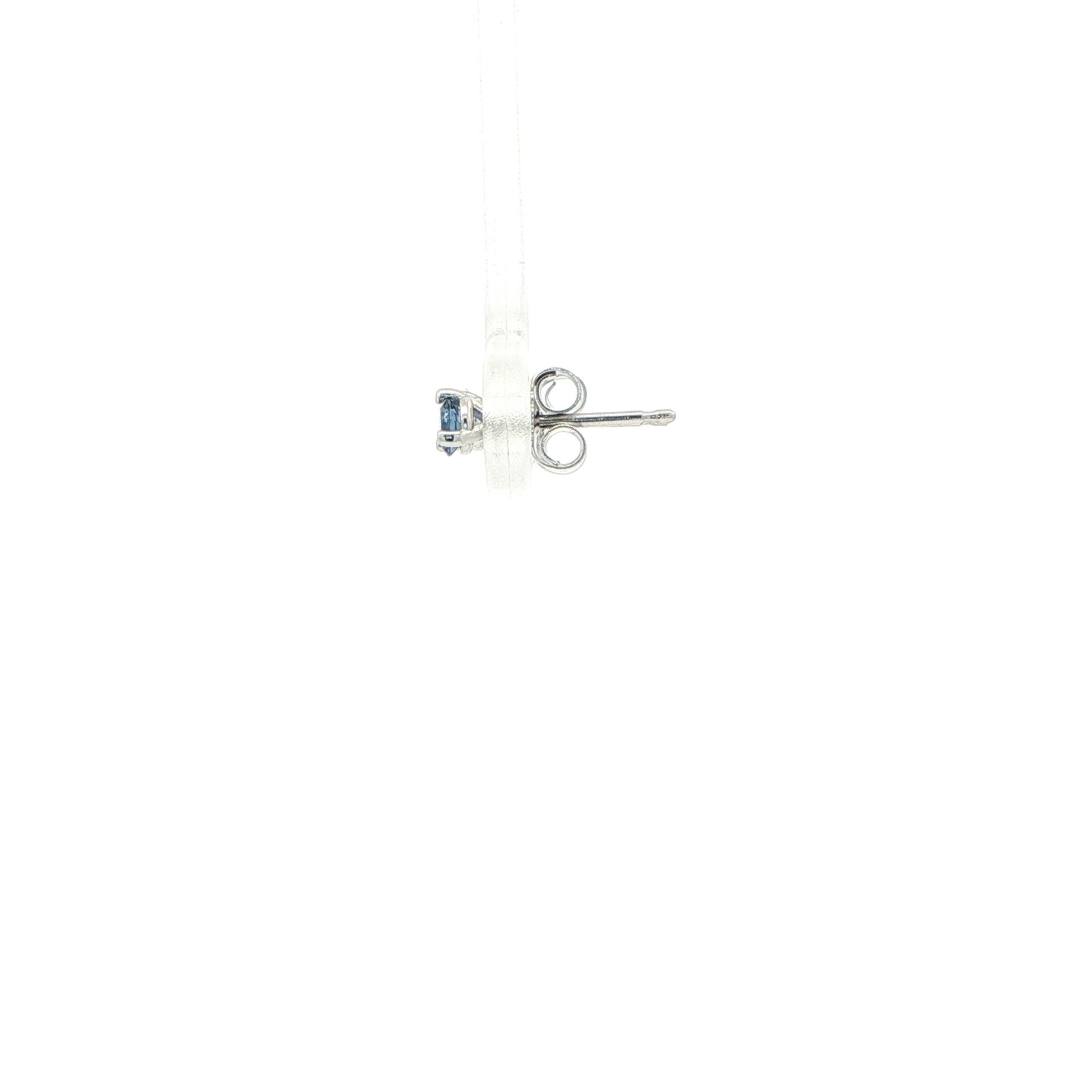 Montana Yogo Sapphire Stud Earrings in 3-Prong Martini Settings in White Gold (0.25cts TWT) side