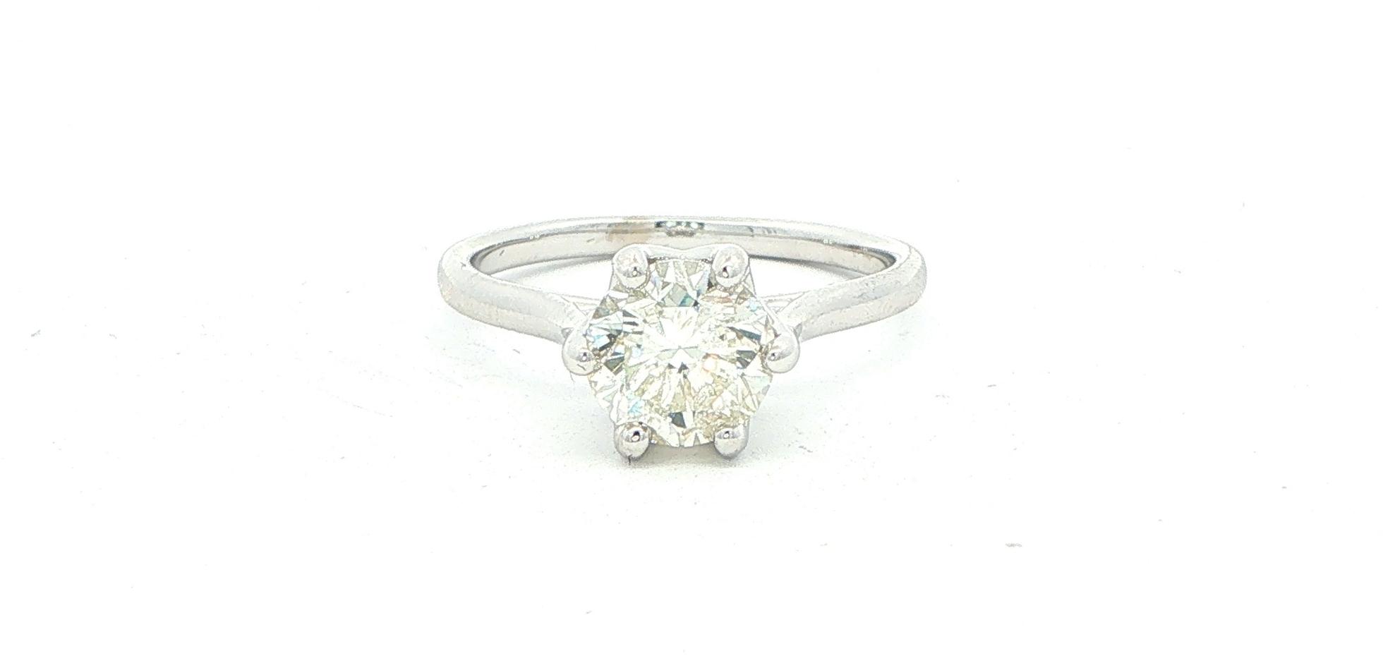 6-Prong Tulip Diamond Solitaire Ring in White Gold (1.45cts TWT)