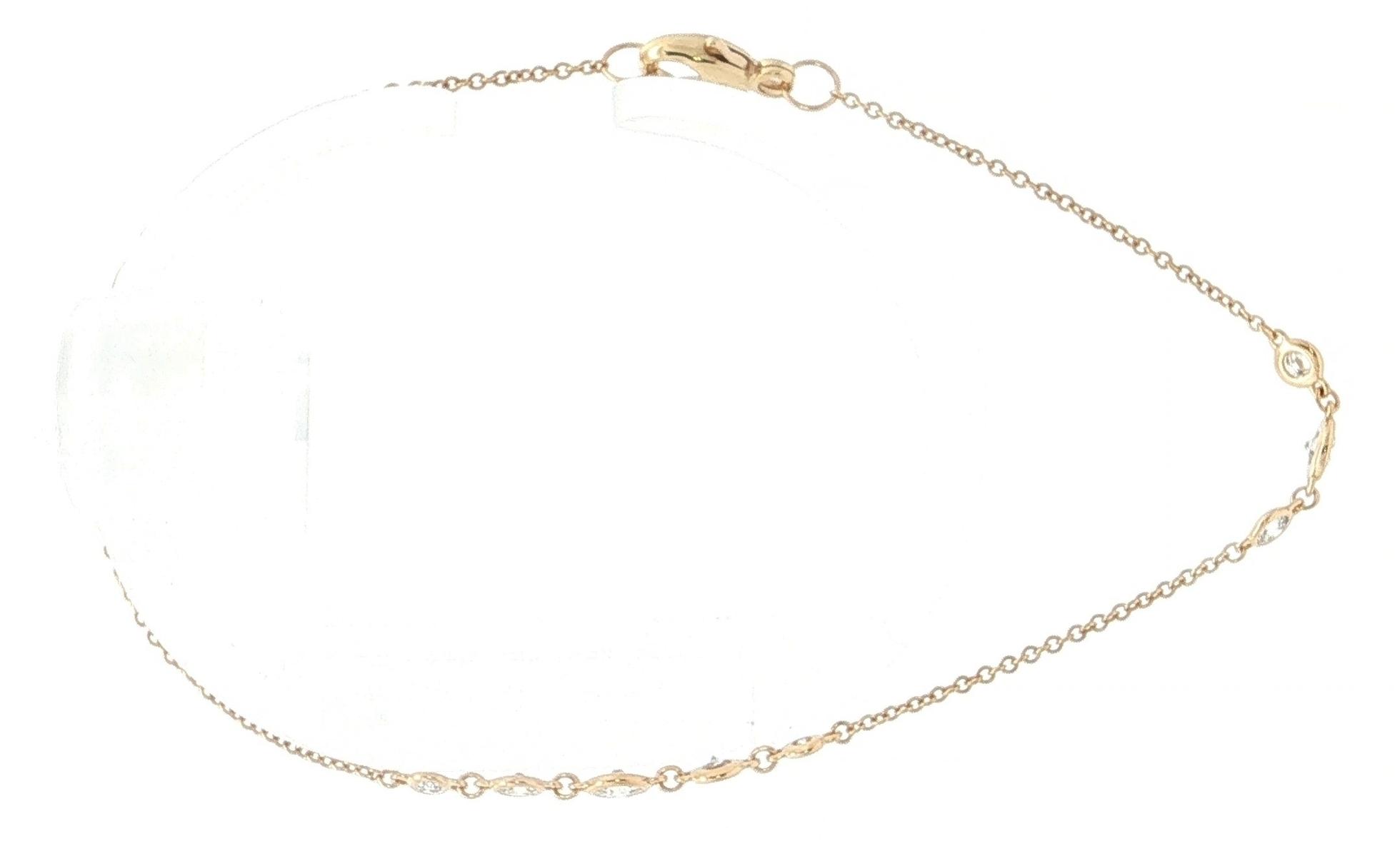 Graduated Bezel Diamond Station Bracelet in Yellow Gold (0.50cts TWT) side