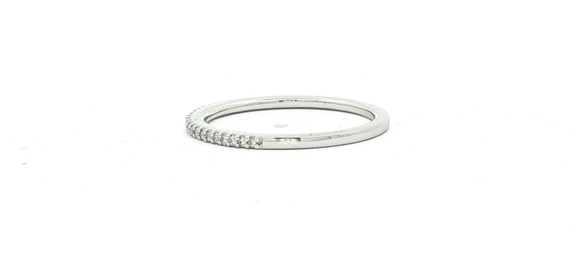 21-Stone Pave Diamond Ring in White Gold (0.09cts TWT) side
