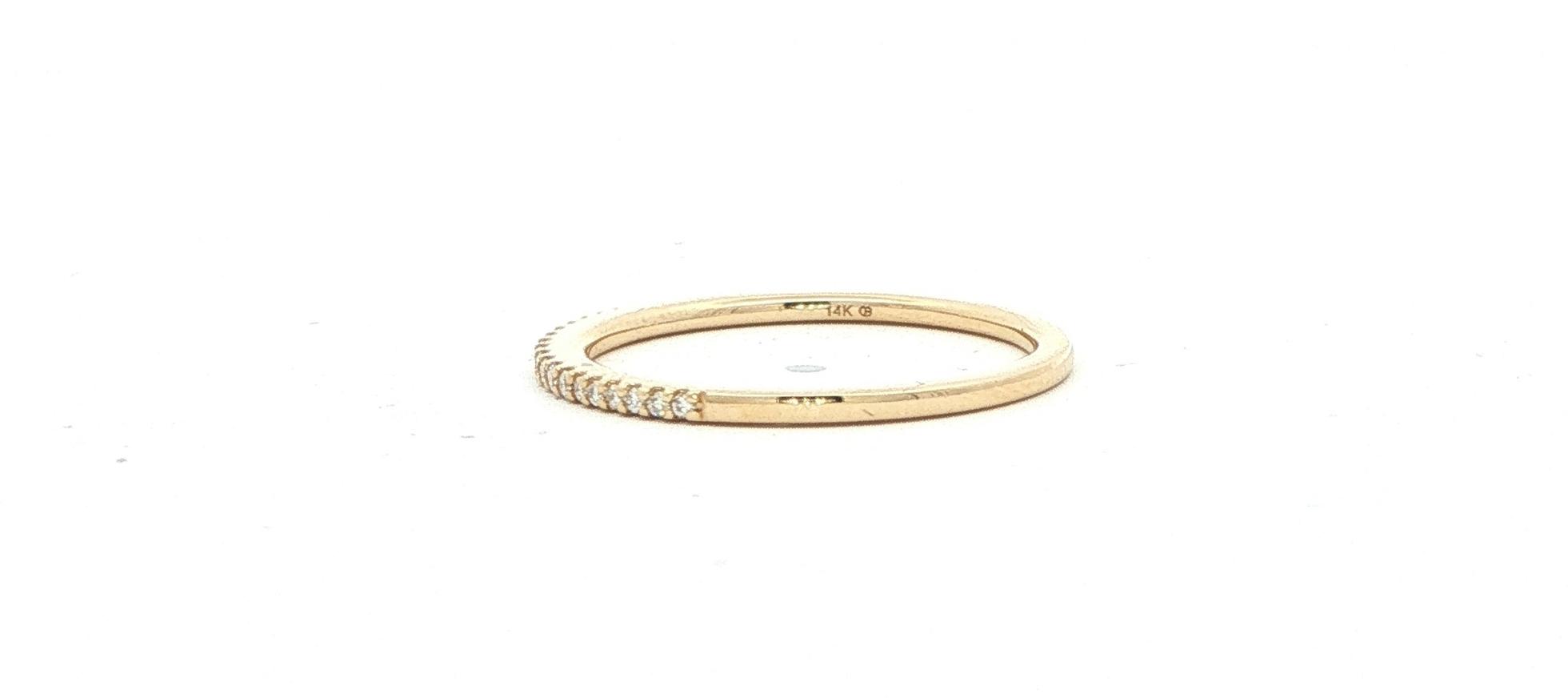 21-Stone Pave Diamond Ring in Yellow Gold (0.09cts TWT) side